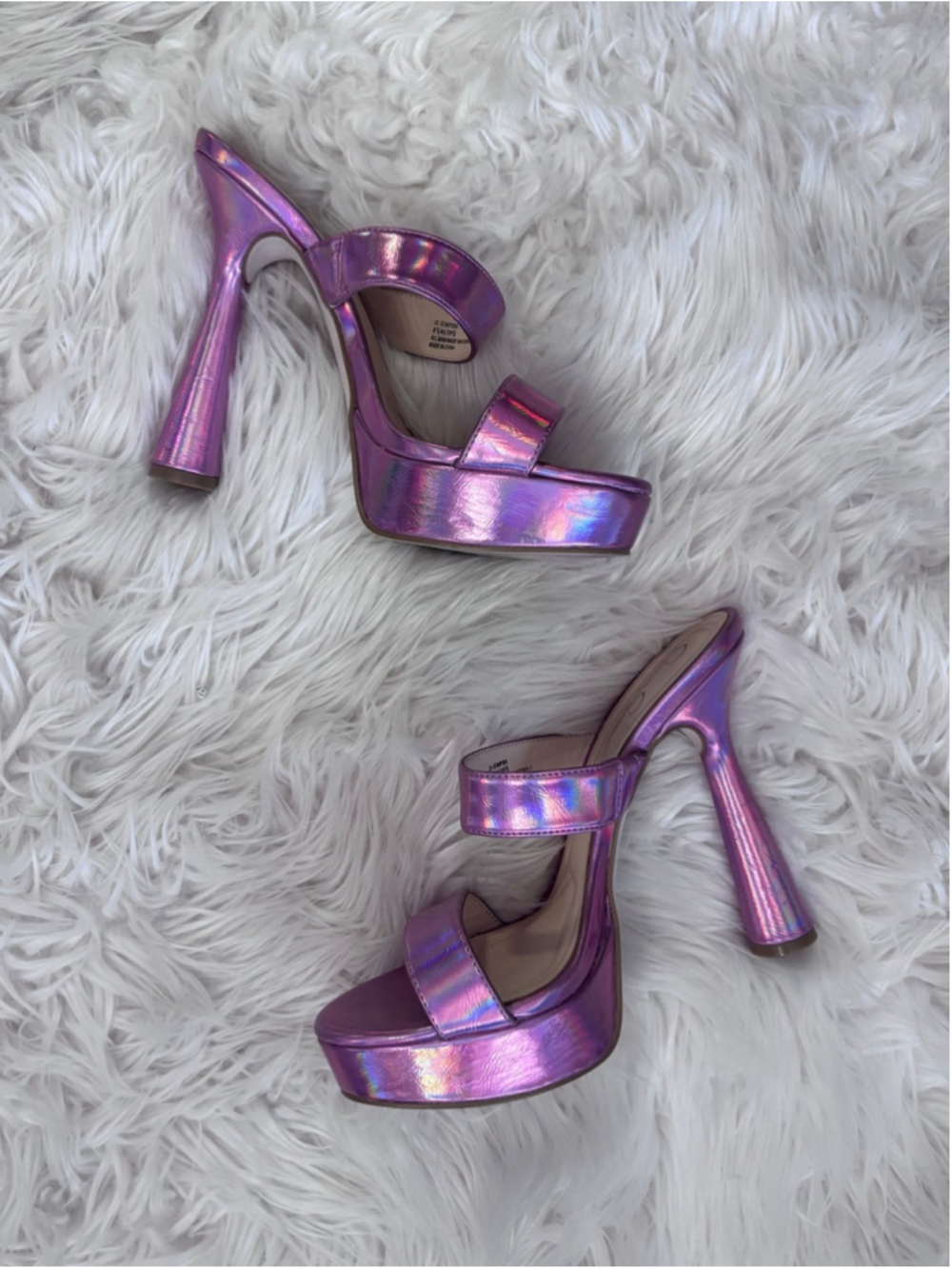 Jessica Simpson Sempira Platform Heel Pink Iridescent Heels Metallic 8.5